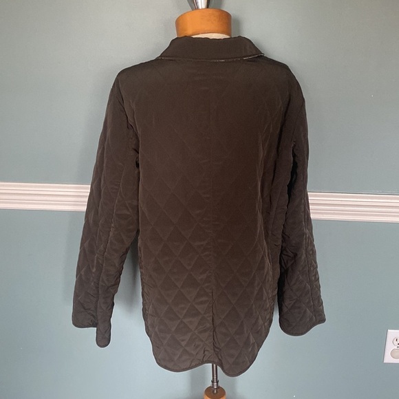 Susan Graver green quilted chore pocket coat. Reversible retro. Size L. - Picture 6 of 9